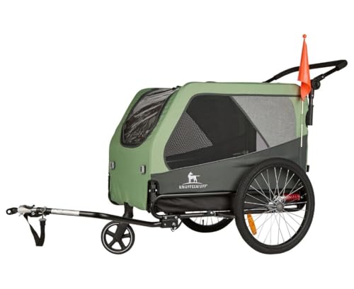 Knuffelwuff Cruvado Hundeanhänger & Buggy | Fahrradanhänger für Hunde bis 45kg | faltbar, leicht & stabil | mit Sicherheitsleine, Reflektoren, Insektenschutz & Universalkupplung