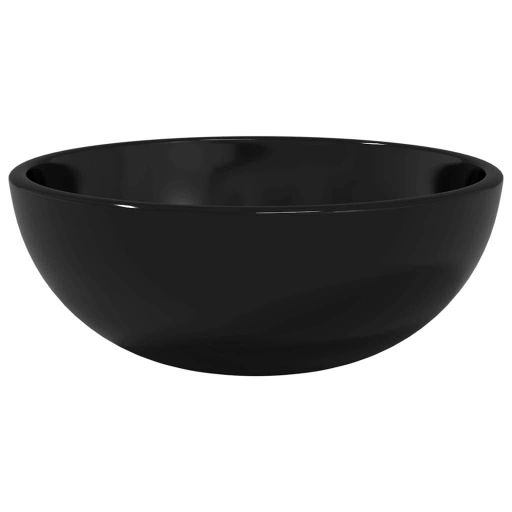 vidaXL Tempered Glass Basin in Stylish Black - Contemporary Above-Counter Design for Bathroom, Kitchen and More