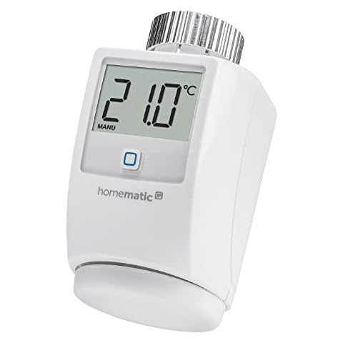 Homematic IP Smart Home Heizkörperthermostat, digitaler Thermostat Heizung, Heizungsthermostat, Steuerung per App, Alexa & Google Assistant, einfache Installation, Energie sparen, 140280A0 Cover