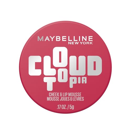 Maybelline New York Mousse Colorata Guance e Labbra, Fino a 14 Ore di Colore*, Formula Ultra Pigmentata, Finish Blur-Matte, Texture Leggera, Cloudtopia, Tonalità: 02 Ethereal Rouge, 5g