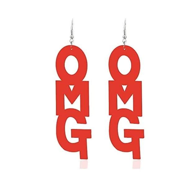 Fanassyy Acrylic Letter Earrings for Women Girls Fashion OMG Words Punk Style Lightweight | Gifts for Women and Girls | Casual Look | Traditional | (Red) (B09QLHW364) Amazon Price History, Amazon Price Tracker