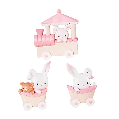 FRCOLOR 3 Piezas Adornos Fiesta Decoración de Pastel con Muñecos Tren para Cumpleaños y Fiestas