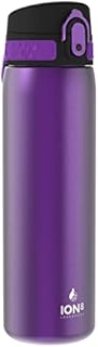 Ion8 Termoizolowana Butelka na Wodę, Stali Nierdzewnej, 500 ml/18 oz, Szczelna, Łatwa w Otwieraniu, Bezpieczny Zamek, Można Myć w Zmywarce, Uchwyt do Przenoszenia, Metalowa Butelka, Granatowy