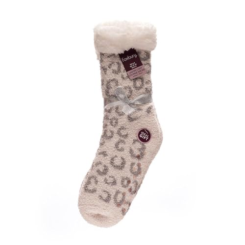 Chaussettes léopard femme antidérapantes, chaudes et durables taille 37 à 42