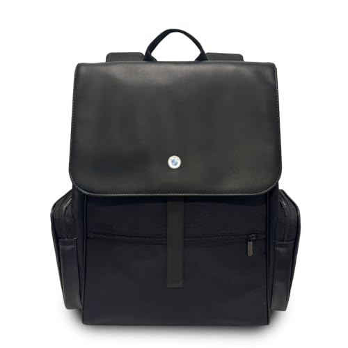 CG MOBILE BMW Sac à dos avec poches latérales et logo en métal, 38,1 cm (Noir)
