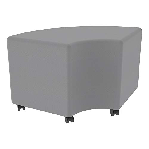 Image of Sprogs 18 inch H Structured Quarter Round Stool -Flexible Modular Collaborative Soft Seating for Office, Home, Lounge and School Classrooms with Durable Frame & Set of 2 inch Casters Add-on -Sand