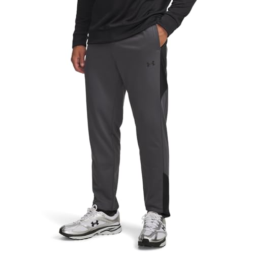 Under Armour Men's Rival Knit Pants, (025) Castlerock/Black/Black, Large