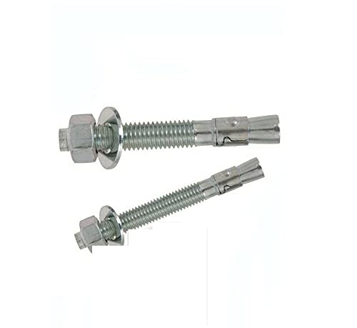 KolotovichTool Pack of 10, 1/2-13 x 12 Concrete Wedge Anchor Zinc Plated Fastener Kit Bolt Set RE-4183DD