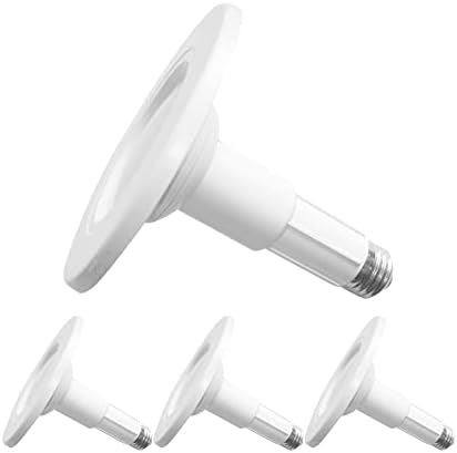 Jolux 4 Inch LED Can Lights Adjustable Recessed Retrofit Downlight, ETL Damp Rated Replacement Conversion Kit, 8.5W=40W, 5000K Daylight, 500LM, Dimmable, Flat Trim, E26 Base, Easy Installation, 4-Pack
