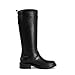 SOVANYOU Black Knee High Riding Boots Women Round Toe Slip On Chunky Block Heel Leather Boots Comfortable Fashion Buckles Casual Vintage Tall Boot