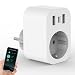 Produktbild ANTELA Smart Wlan Steckdose mit Strommessung 2 USB A und 1 Typ-C (20W Schnellladen), Alexa/Google Home kompatibel, Stromverbrauch Messen, Smart Life APP, 2,4GHz, 16A 3680W