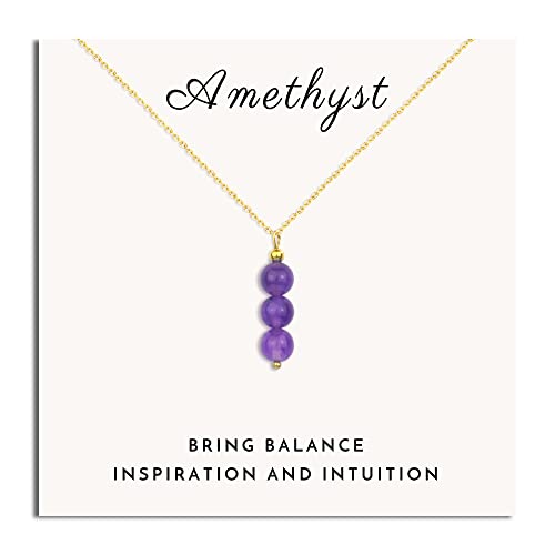 Amethyst necklace purple necklace healing crystal necklace for women, February birthstone jewelry crystal pendant necklace as healing gifts gemstone necklaces spiritual jewelry for girls