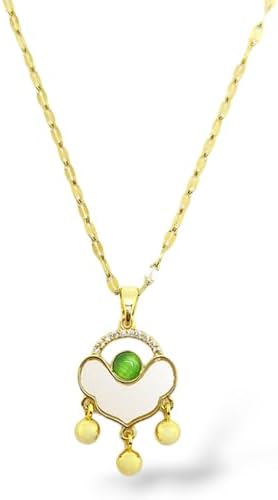 Glowy Aksesuar Yeşil Mineli Salkım Kolye