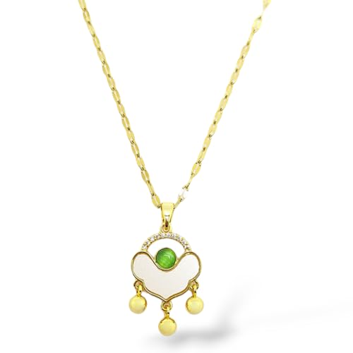 Glowy Aksesuar Yeşil Mineli Salkım Kolye