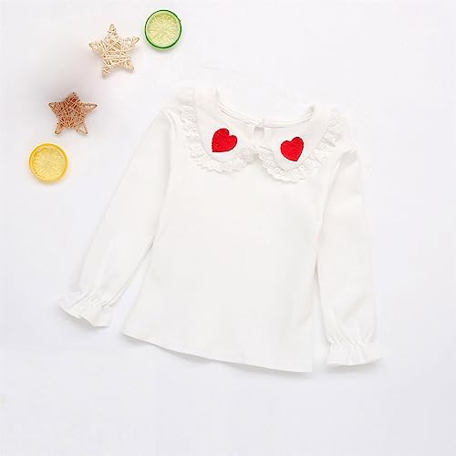Kids Sweatshirts Soft Cotton Warm Doll Neck Long Sleeve Solid Color Love Top for Boys Or Girls Outfit Size 52