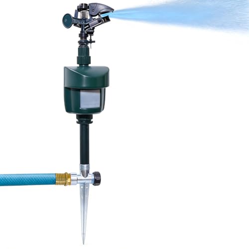 Motion Sensor Sprinkler, Garden Water Sprayer with Stake, Automatic Animal Sprinkler Color Green