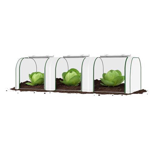 GarveeLife Mini Greenhouse, PE Cover with Roll-up Zipper Door, for