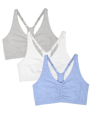 Image of Fruit of the Loom Women's Adjustable Shirred Front Racerback Sports Bra Multi Packs!