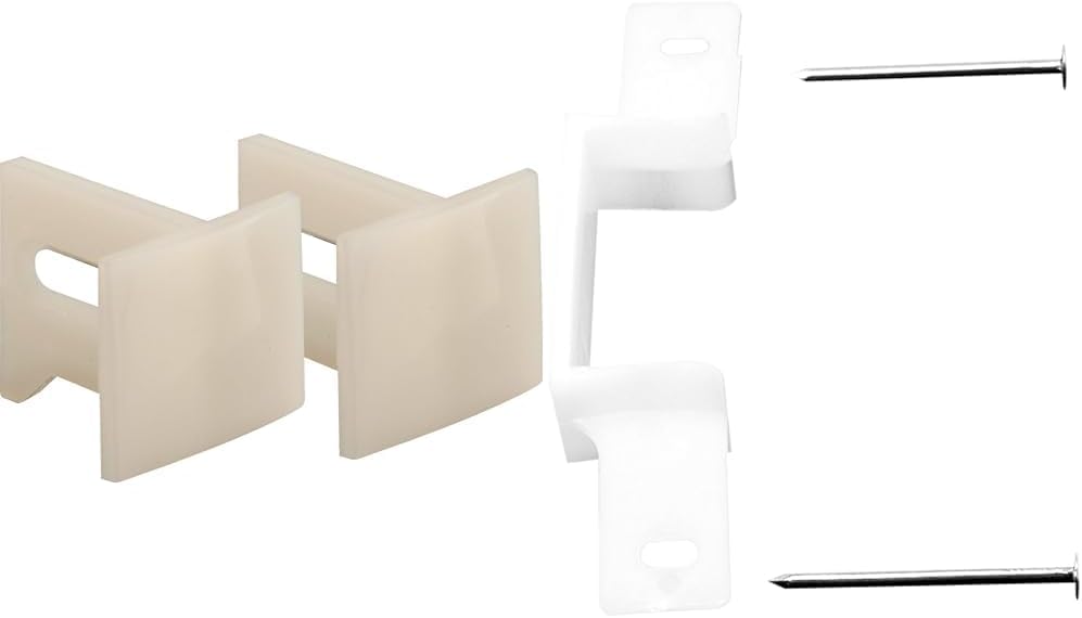 PrimeLine Plastic Pocket Door Bottom Guide Kit, 11/8 Inch, White, Set