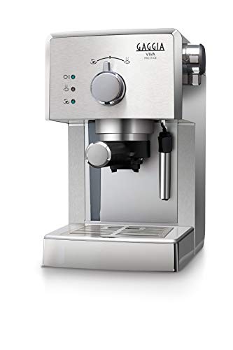 Gaggia RI8437/11 Viva Prestige manuelle Espresso-Kaffeemaschine, für gemahlene und Schoten, 1025 W, 15 bar, Edelstahl, 1025 W