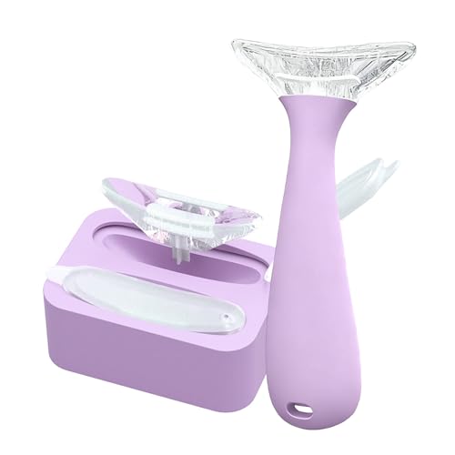 Joyeee Ice Roller for Face, Reusable Silicone Mold Ice Globes Face Massage Eye Facial Beauty Skin Care Tools Apply Ice for Shrink Pores Anti Wrinkle Reduce Puffiness Improve Skin Elasticity, Purple