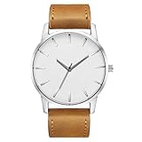 CLISPEED Reloj de Pulsera Casual para Hombre Correa Ajustable de Piel Sintética y Movimiento de Cuarzo Preciso, Estilo Clásico Versátil para Bodas y Cumpleaños