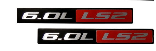 Erpart Red Black 6.0L Ls2 Real Aluminum Engine Hood Emblem Badge Nameplate Compatible With Gm General Motors Corvette Ssr Pontiac Holden Hsv Trailblazer (Pack Of 2) #TOP2