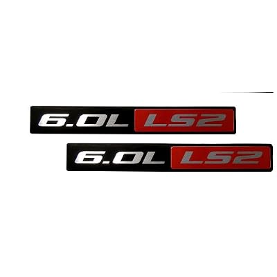Pair Cadillac CTS-V LS2 6.0L Engine Fender Emblems Badges - Silver Finish