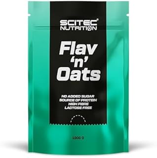 Scitec Nutrition Flav'n'Oats, Aromatyzowana owsianka, wysoka zawartość błonnika pokarmowego, źródło białka, bez dodatku cukrów, nie zawiera laktozy, 1 kg, Waniliowy