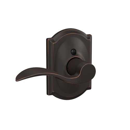Image of Schlage F170 ACC 716 CAM LH Left Handed Accent Door Lever with Camelot Trim, One Sided Non-Turning Dummy Door Handle, Aged Bronze