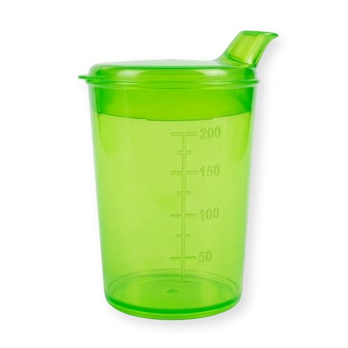 Medi-Inn+ Schnabelbecher Schabeltasse Trinkbecher 250 ml (Farbe: grün, Öffnung: 12x10 mm)