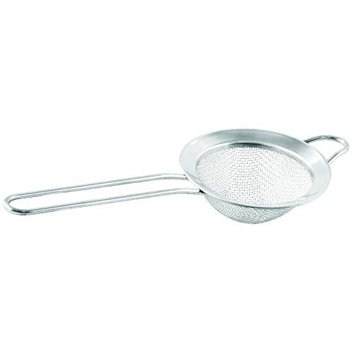 Fackelmann Sitko Ø 7,5 cm, sitko kuchenne i domowe ze stali nierdzewnej, żelazko o drobnych oczkach z płaską krawędzią (kolor: srebrny), ilość: 1 sztuka