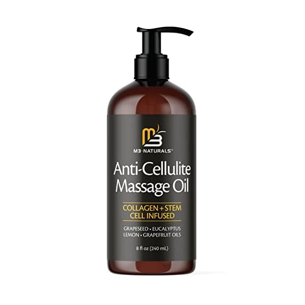 Anti Cellulite Massage Oil Infused with Collagen and Stem Cell Skin Tightening Cellulite Cream Moisturizing Body Bust…