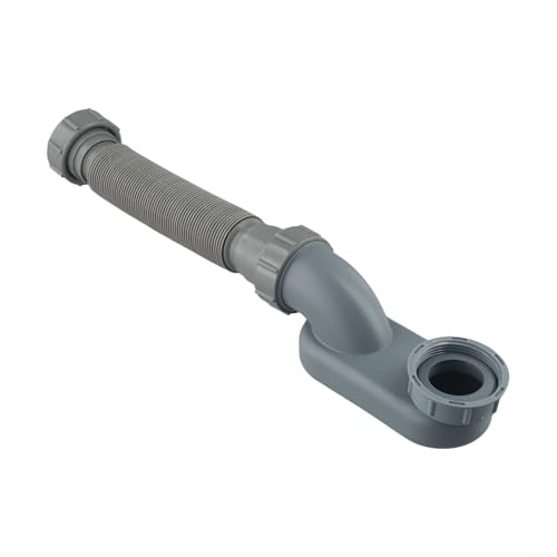 Siphon plat en P pour baignoire autoportante, tuyau de vidange de douche en ABS flexible avec joint d'eau, kit de vidange de baignoire sur pied à profil bas pour camping-car et salle de bain, gain de – vue 7