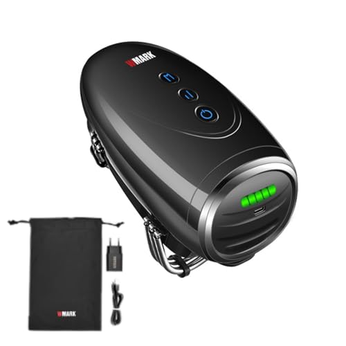 WMARK NG-SM001 Ultra Premium Cordless Salon Barber Home Handheld Massager, USB Charge Vibration for Neck/Legs/Hand/Face, 2 Massage Nodes, 2600 MAH, 13 Hrs Runtime, 15 Mins Timer, Black