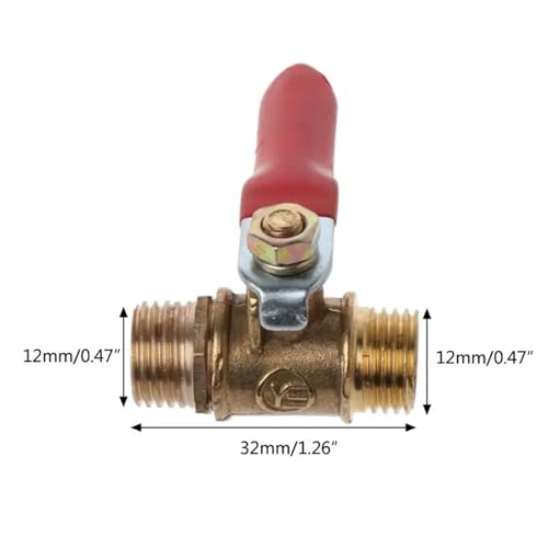 Válvula de bola de latón de 1/4" con rosca macho BSP G2AB para tuberías de agua 6