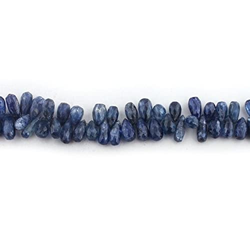 Kyanite briolettes facettées en fil de perles gouttes bleues pour la création de bijoux DIY SB1968