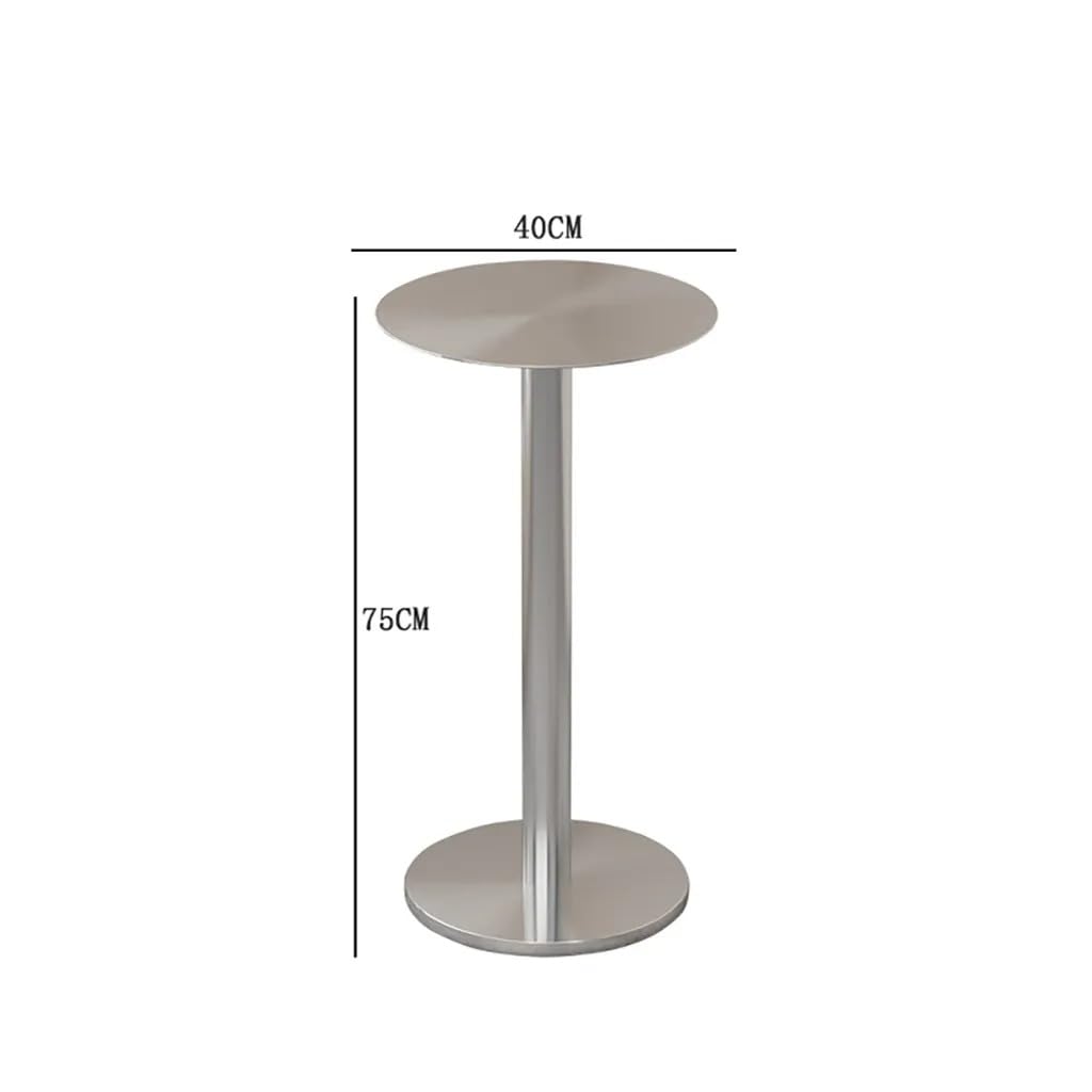 Mesa de comedor comercial de acero inoxidable, mesa redonda (40 x 75 cm)