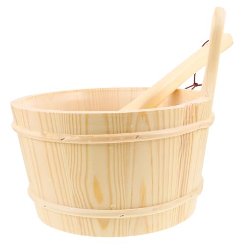 Milisten Seau De Sauna Bois Tonneau Bois Pratique avec Poignée Accessoire De Spa pour Sauna Et Bain