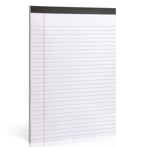 ZZTX Legal Pads 8.5 x 11 Inch White Writing Notepad, Lined Writing Pads for Work Office School, 50 Sheets Per Pad, A4, 1 Pack