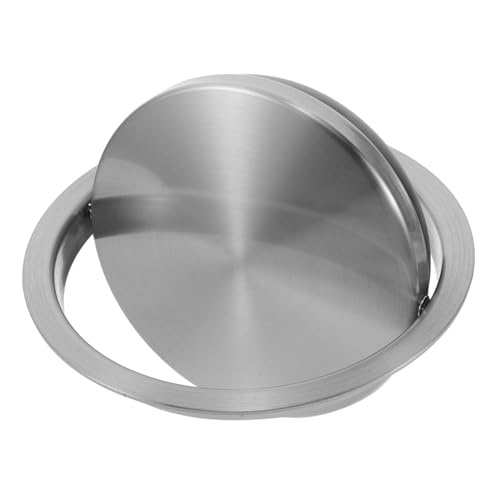 VALICLUD Round Stainless Steel Trash Can Lid for Kitchen and Bathroom Adaptable Garbage Bin Cover with Swing Design Easy Installation for Countertop Use