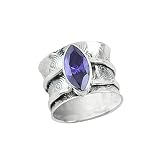 Amethyst Gemstone Marquise Shape Beautyful Texture Design Boho Worry Ring (11)