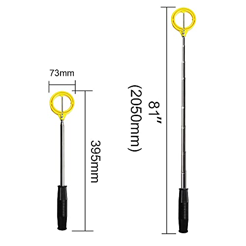 PINMEI Golf Ball Retriever Or Pick Up Tool with Automatic Extendable, Stainless for Water Or Bush White Yellow 2 Colors Gift for Golfer (Yellow)