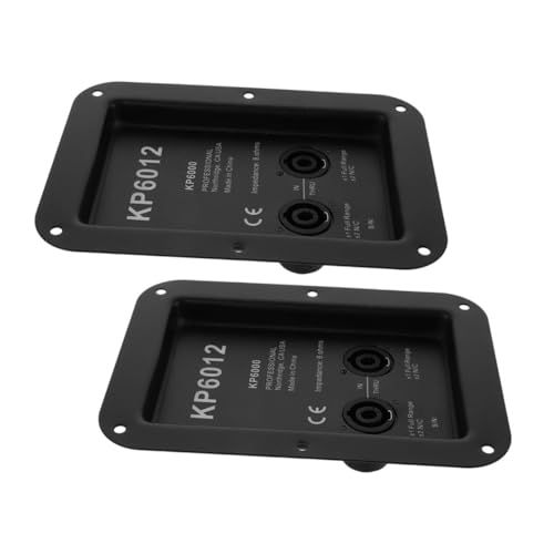 Mikinona 2個 スピーカージャンクションボックス ジャックプレート 鉄製端子板 スピーカー配線パネル 舞台用音響後部パネル 対応 耐久性強化
