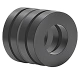 SRENMSMT Ferrite Ring Magnets - OD2.35 x ID1.25 x 10mm, Large Magnet, Grade 10 Big Magnets Heavy Duty for DIY, Industry Science, Tools, Garage-Pack of 4