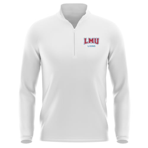 Loyola Marymount Adult, Men's 1/4 Zip Pullover Left Chest Logo, White, M