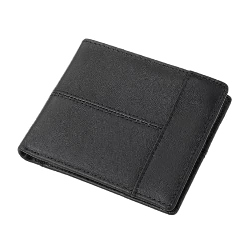 Men's wallet Top Grain Leather Wallet for Men Business Multiple Card Slots Money Clips for Father，Husband(D)