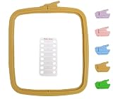 Nurge Beige Large Plastic Square Embroidery Hoop, Cross Stitch Hoops, Punch Needle Hoop with Maker S