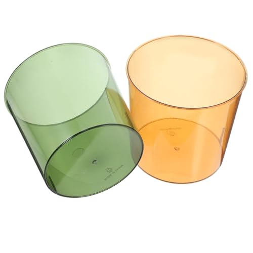 NUOBESTY Futuristic Large Trash Can 2pcs in Set Transparent for Office Living Room Kitchen Compact Storage