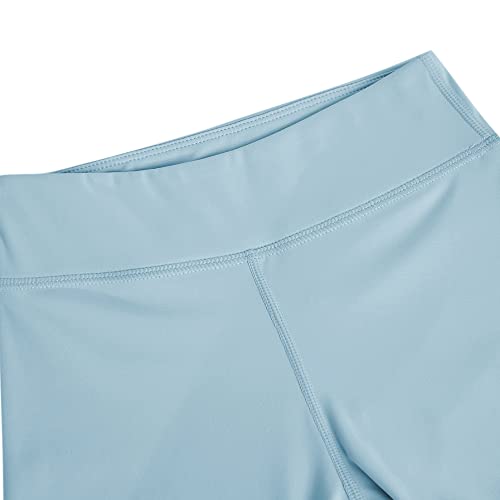 rrhss Calça legging feminina de cintura alta justa casual para academia e ioga, Azul claro, 13-14 Ye
